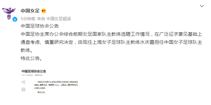 女子足球夺冠教练辞职